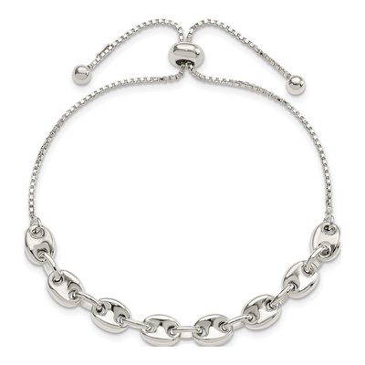 Sterling Silver Adjustable Box Bracelet – view 4