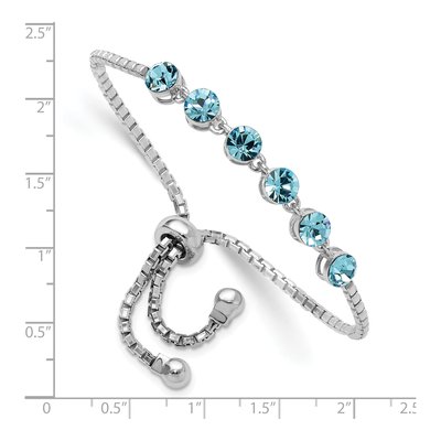 Sterling Silver Crystal Adjustable Bracelet – view 2