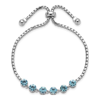 Sterling Silver Crystal Adjustable Bracelet – view 3