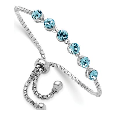 Sterling Silver Crystal Adjustable Bracelet
