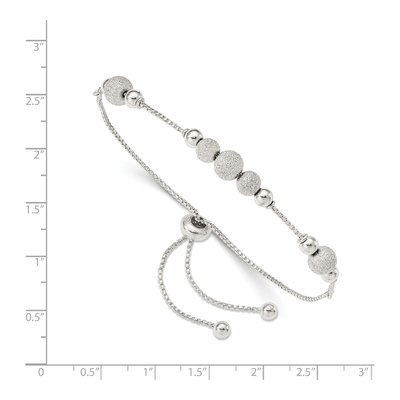 Sterling Silver Beaded Adjustable Bracelet – view 3