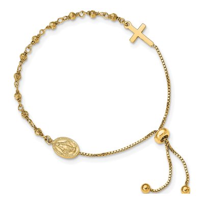 Gold-Plated Sterling Silver Miraculous Medal Bracelet