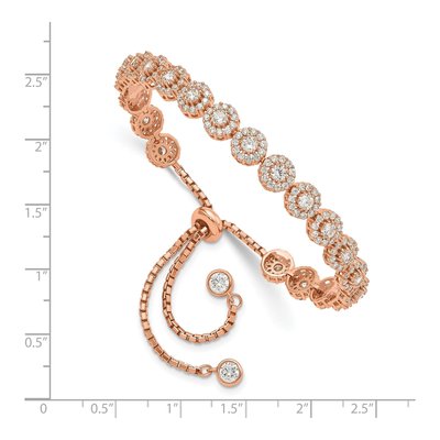 Rose Gold-Plated Sterling Silver CZ Halo Bracelet – view 3