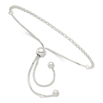 Sterling Silver Adjustable Cable Bracelet