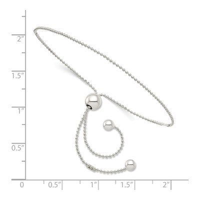 Sterling Silver Beaded Adjustable Bracelet – view 3