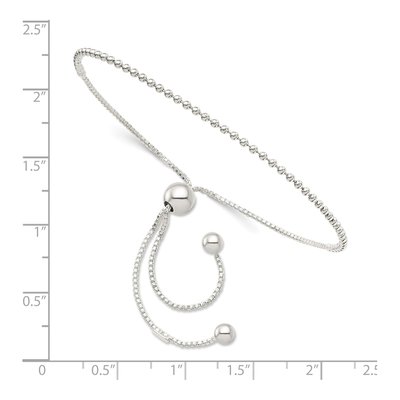 Sterling Silver Beaded Adjustable Bracelet – view 3