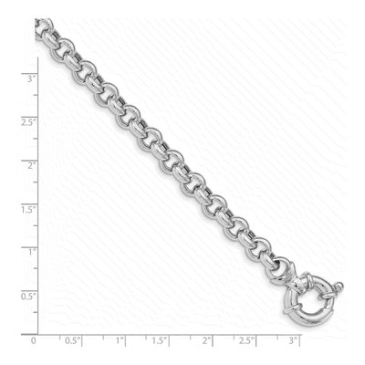 Sterling Silver 7.4mm Hollow Rolo Chain Bracelet – view 4