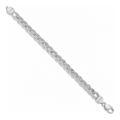 Sterling Silver Hollow Fancy Link Chain Bracelet – view 2
