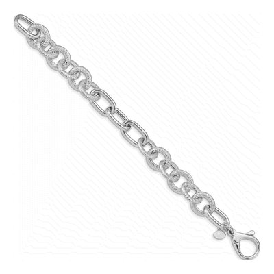 Sterling Silver 12.6mm Fancy Link Chain Bracelet – view 3