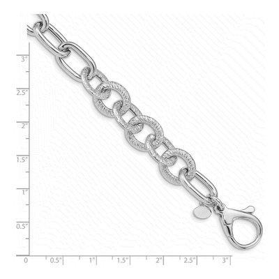 Sterling Silver 12.6mm Fancy Link Chain Bracelet – view 4