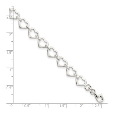 Sterling Silver Heart Bracelet – view 4