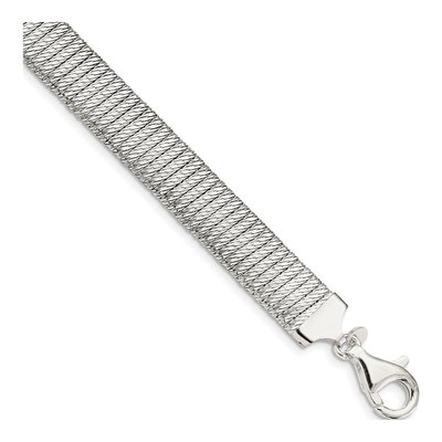 Sterling Silver 10mm Cubetto Fancy Link Chain Bracelet