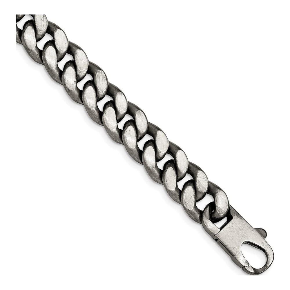 Men's Sterling Silver Ruthenium Curb Link Bracelet