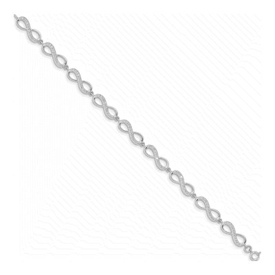 Sterling Silver CZ Infinity Bracelet – view 3