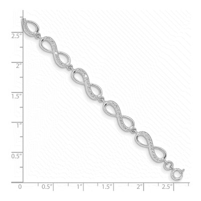 Sterling Silver CZ Infinity Bracelet – view 4