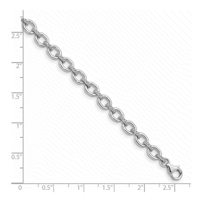 Sterling Silver CZ Cable Link Bracelet – view 4