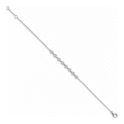Sterling Silver CZ Bezel Bracelet – view 2