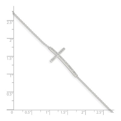 Sterling Silver CZ Cross Bracelet – view 4