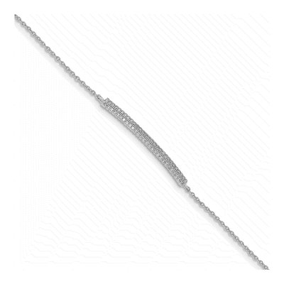 Sterling Silver CZ Pave 2-Row Bracelet