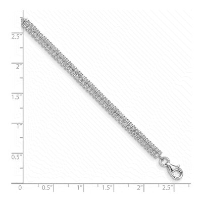 Sterling Silver CZ Two-Row Bracelet – view 4