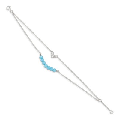 Sterling Silver CZ Glass Bracelet – view 3