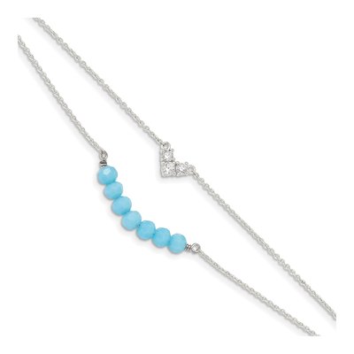 Sterling Silver CZ Glass Bracelet