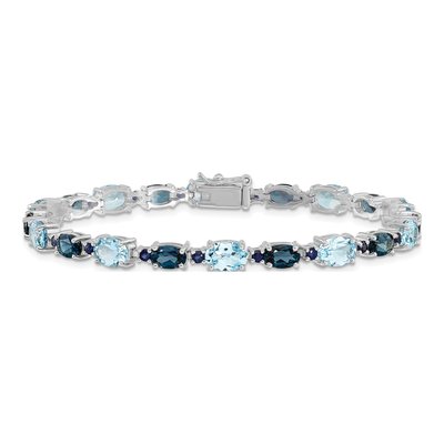 Sterling Silver Sky Blue Topaz & London Blue Topaz Bracelet – view 3