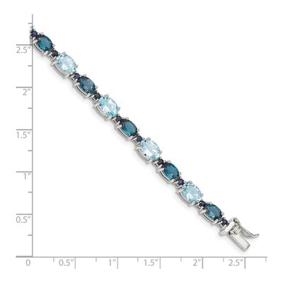Sterling Silver Sky Blue Topaz & London Blue Topaz Bracelet – view 4