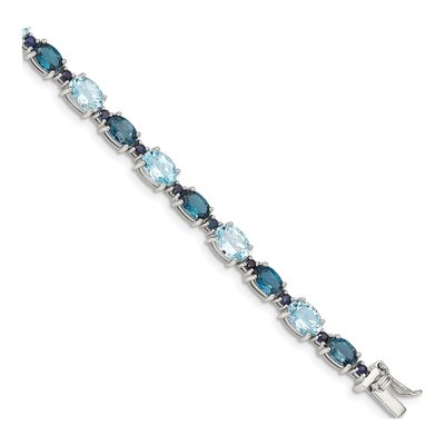 Sterling Silver Sky Blue Topaz & London Blue Topaz Bracelet