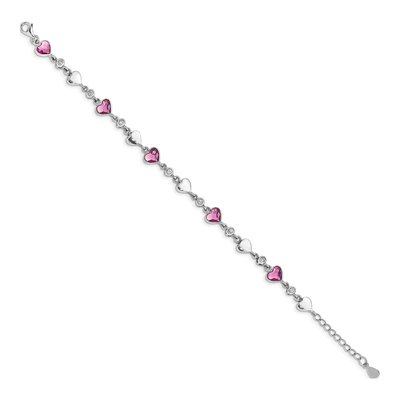 Sterling Silver Crystal Heart Bracelet – view 3