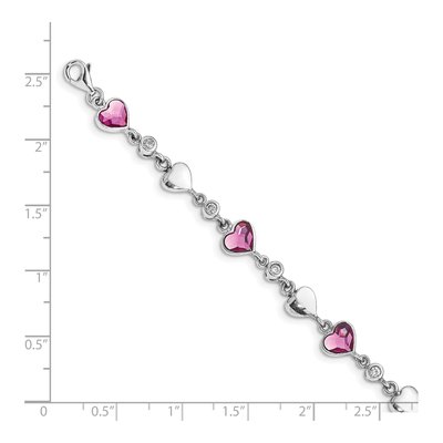 Sterling Silver Crystal Heart Bracelet – view 4