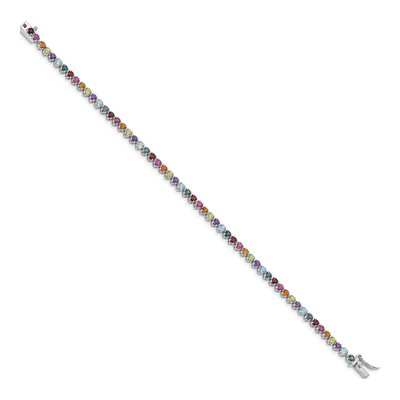 Sterling Silver Amethyst & Garnet Multi-Gemstone Tennis Bracelet – view 2