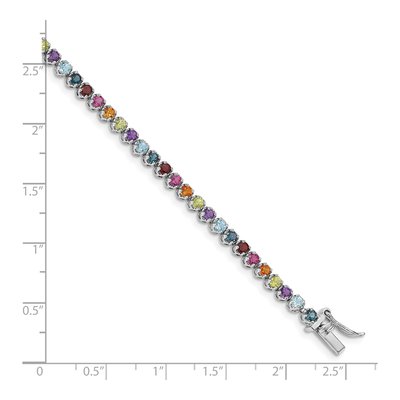 Sterling Silver Amethyst & Garnet Multi-Gemstone Tennis Bracelet – view 3
