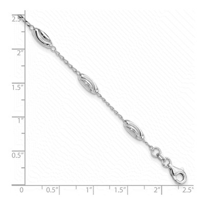 Sterling Silver Diamond-Cut Oval Bracelet – view 4