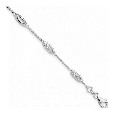 Sterling Silver Diamond-Cut Oval Bracelet