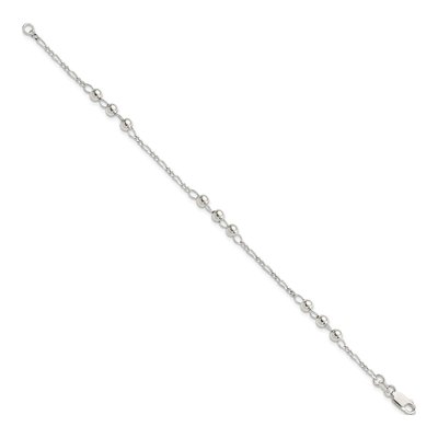 Sterling Silver Diamond-Cut Beaded Bracelet – view 3