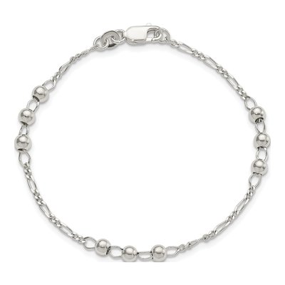 Sterling Silver Diamond-Cut Beaded Bracelet – view 5