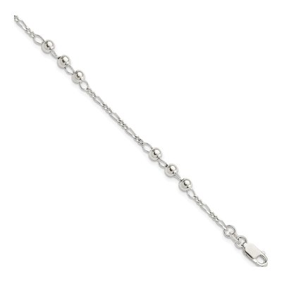 Sterling Silver Diamond-Cut Beaded Bracelet