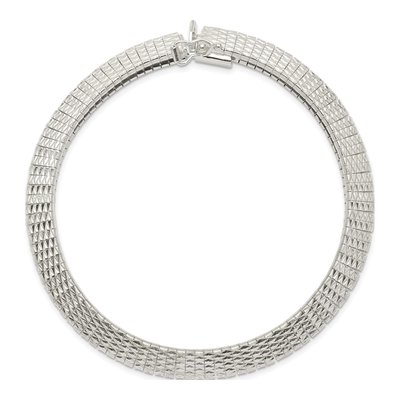 Sterling Silver Textured Knife-Edge Bangle Bracelet – view 2