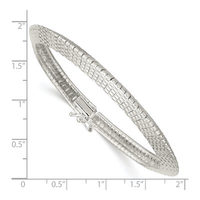 Sterling Silver Textured Knife-Edge Bangle Bracelet – view 3