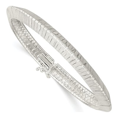 Sterling Silver Diamond-Cut Knife-Edge Bangle Bracelet