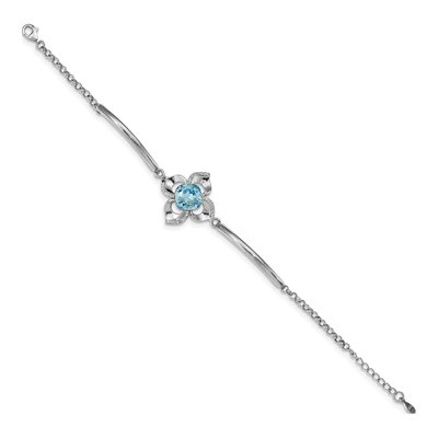 Sterling Silver Crystal Flower Bracelet – view 3