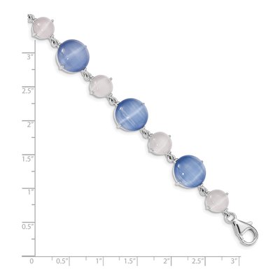 Sterling Silver Blue Cat's Eye Bracelet – view 3