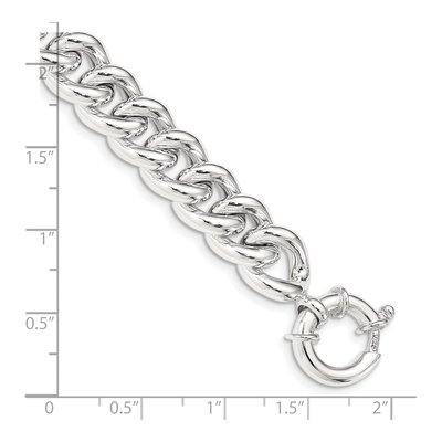 Sterling Silver 10.7mm Hollow Curb Chain Bracelet – view 4