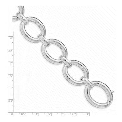 Sterling Silver 21.8mm Hollow Large Cable Chain Bracelet – view 5