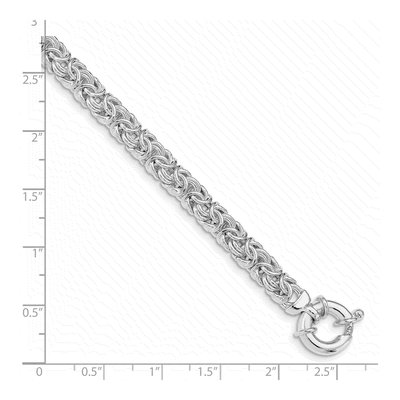 Sterling Silver 6.5mm Hollow Byzantine Chain Bracelet – view 4