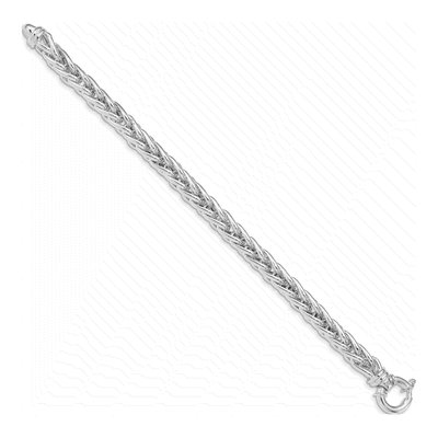 Sterling Silver 8mm Hollow Wheat Chain Bracelet – view 3