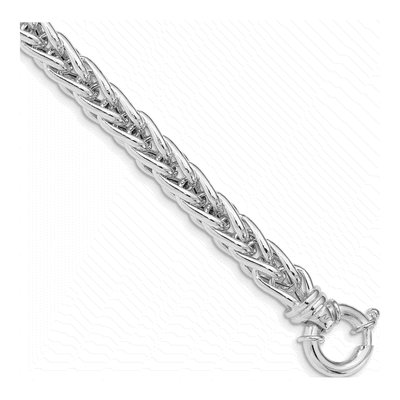Sterling Silver 8mm Hollow Wheat Chain Bracelet
