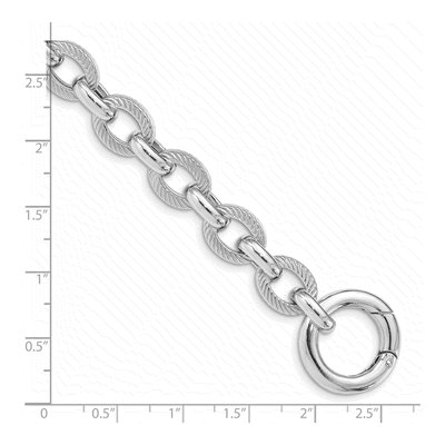 Sterling Silver 10.4mm Fancy Link Chain Bracelet – view 5