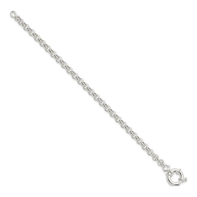 Sterling Silver 4.75mm Semi-Solid Fancy Rolo Chain Bracelet – view 3
